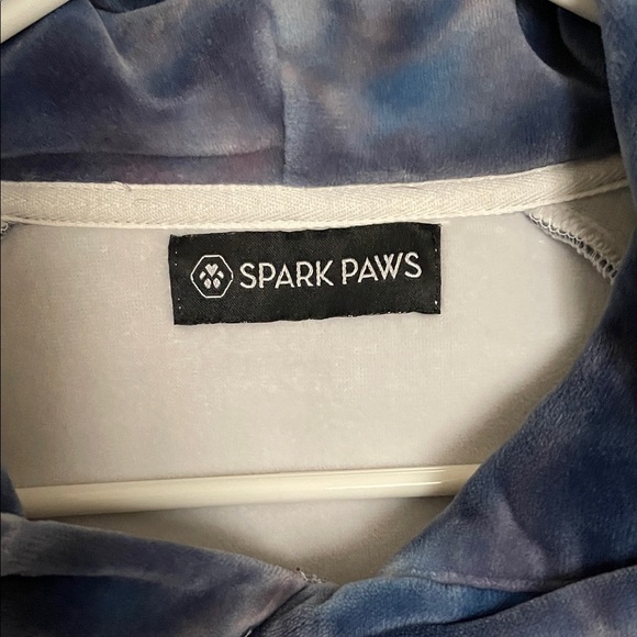 Sparkpaws Blue Velour Tie-Dye Hoodie - Picture 3 of 4